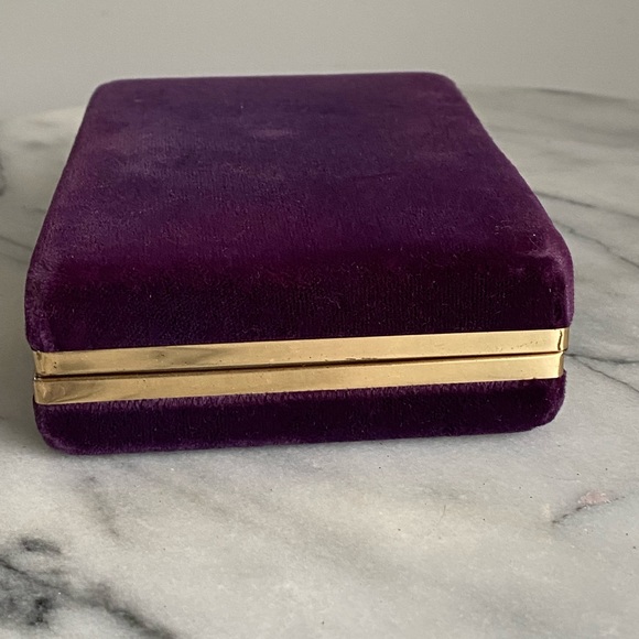 Vintage jewelry case - travel case, purple jewelry box - Picture 6 of 8